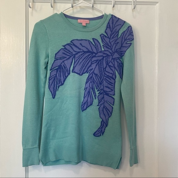 Lilly Pulitzer Sweaters - LILLY Pulitzer Lightweight Wool Blend Palm Tree Sweater